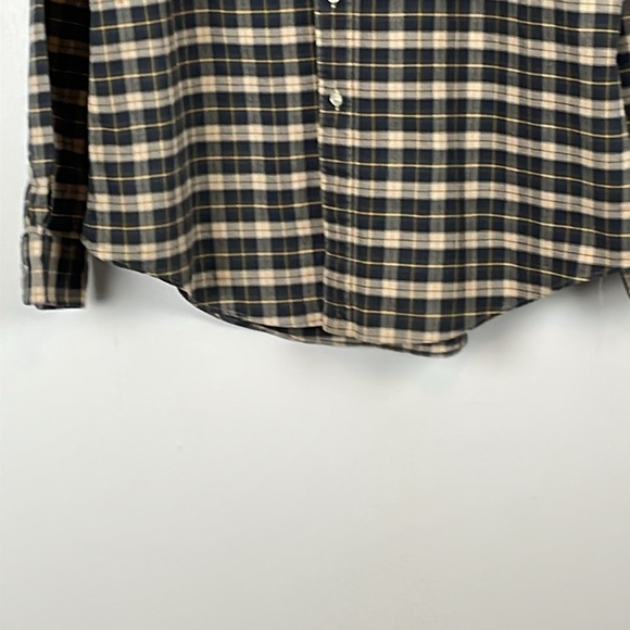 Ralph Lauren Men L Long Sleeve Button Down Plaid Blue Custom Fit Cotton Shirt - Picture 2 of 9